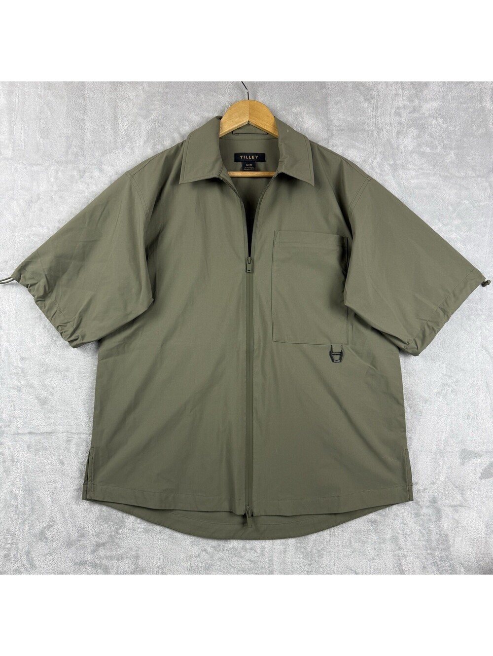 Tilley Short Sleeve Utility Jacket Full Zip M Chest Pocket D-Ring Windbreaker